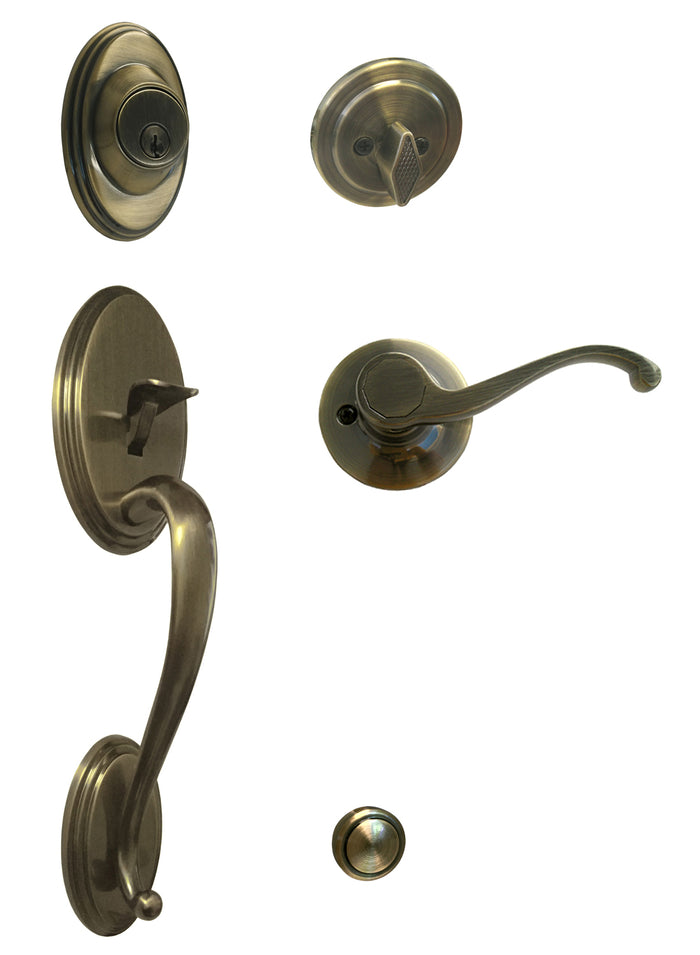 Antique Brass Front Door Handle with 835 Lever