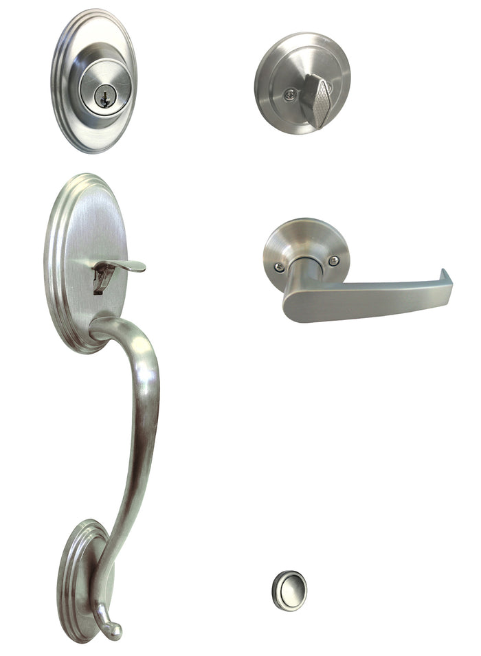 Satin Nickel Front Door Handle with 8101 lever