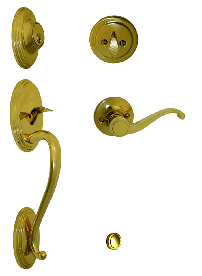 Polished Brass Front Door Handle with 835 Lever