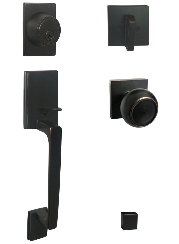 Oil Rubbed Bronze Modern style front door hanndleset