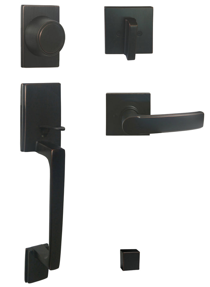 Oil Rubbed Bronze Front Door Handle Dummy Set with 8048 Lever