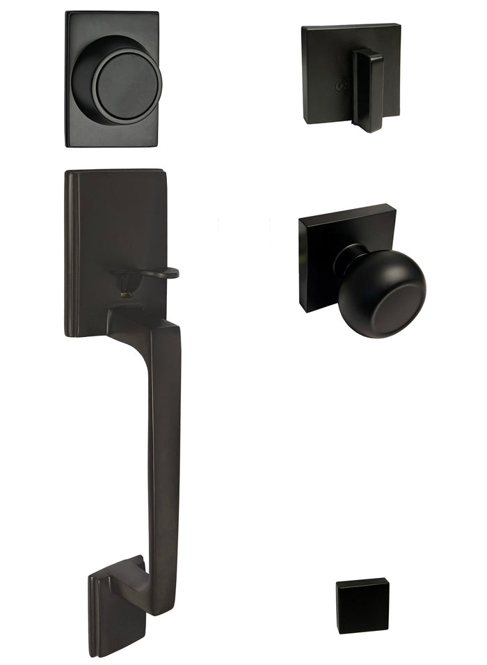 Black dummy handleset with square style
