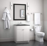 Polished chrome astra towel bar set in clean modern bathroom