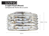 two light crystal ceiling light 