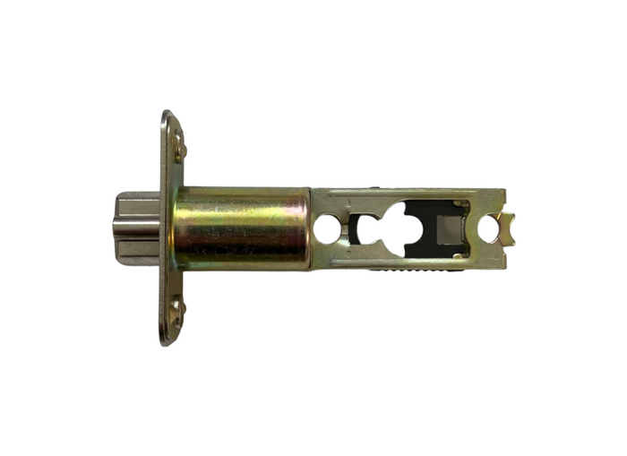 A satin nickel door latch replacement part with a metal finish.