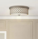 Decor Living Jerada 15" Brushed Nickel Flush Mount Lighting Fixture
