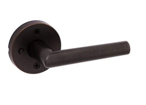 Kwikset Milan Signature Series Venetian Bronze door lever, privacy function