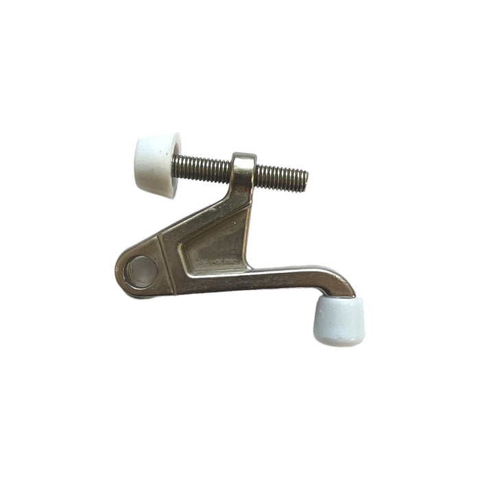 Satin Nickel hinge door stopper.