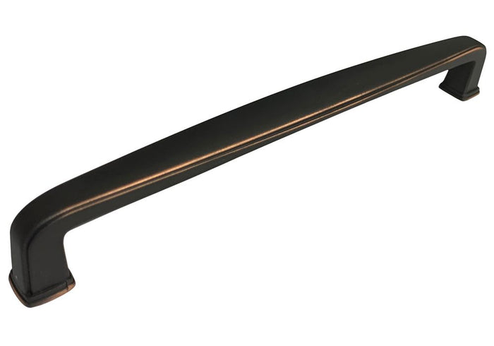 A dark oil rubbed bronze kitchen cabinet pull 6 9/32
