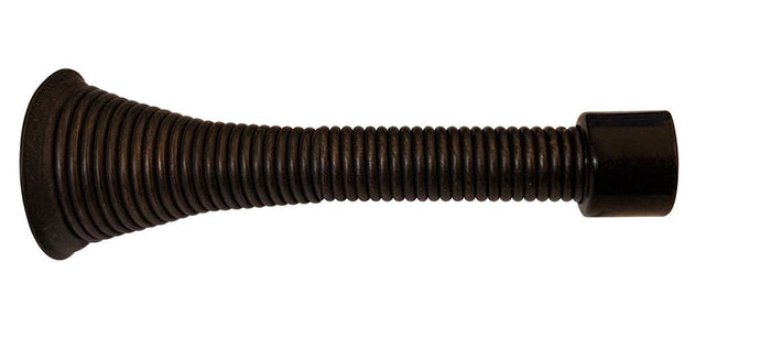A 3-inch spring door stopper with an oil rubbed bronze finish.